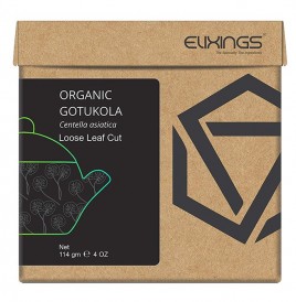 Elixings Organic Gotukola Centella Asiatica Loose Leaf Cut  Box  114 grams